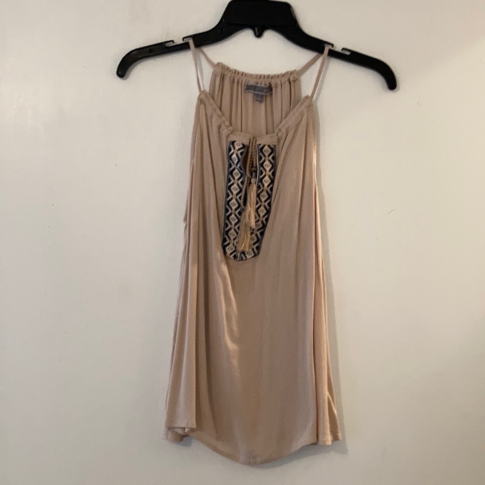 Tan sheer tank top